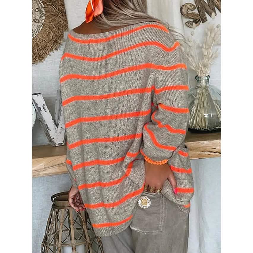 Women's Pullover Jumper Cable Knit Tunic Knitted Print Crew Neck