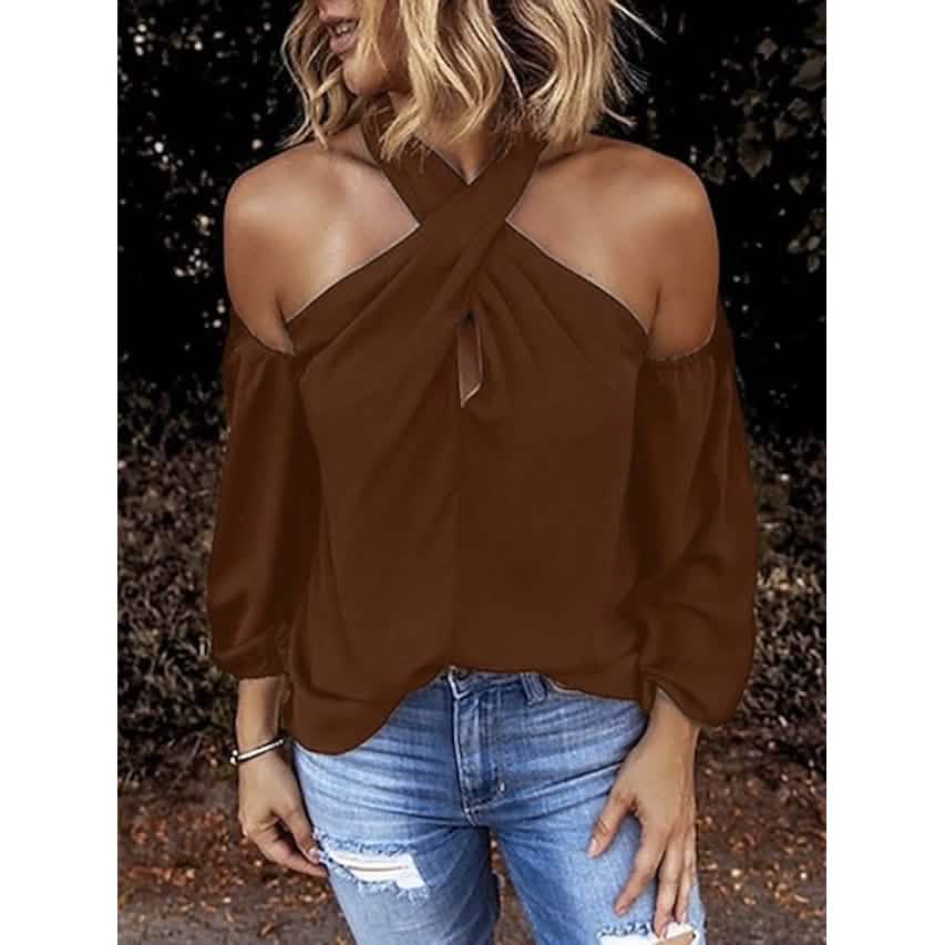 Women's Solid Color Halter Top