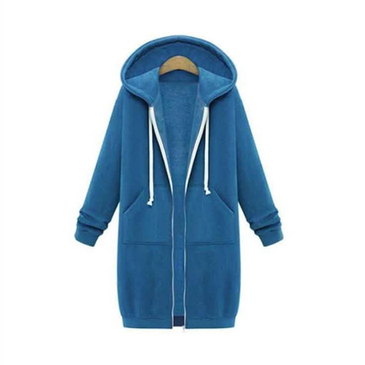 Zipper Front Pocket Drawstring Hoodie