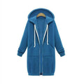 Zipper Front Pocket Drawstring Hoodie