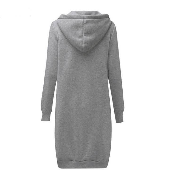 Zipper Front Pocket Drawstring Hoodie
