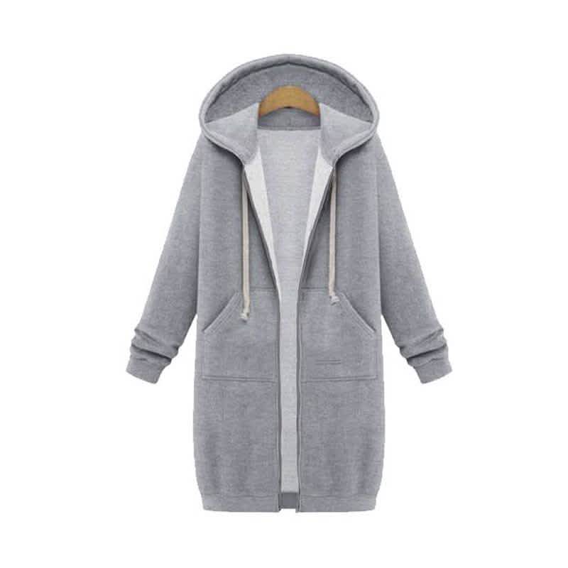 Zipper Front Pocket Drawstring Hoodie